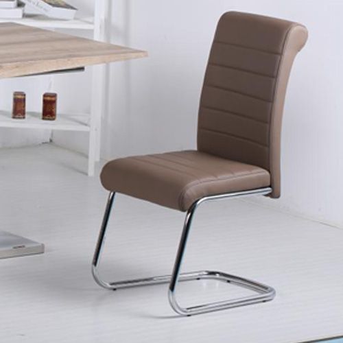 Astra PU Chairs Chrome & Brown